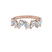 Demi-alliance 7 diamants naturels poires 1.40 carat or rose Aline